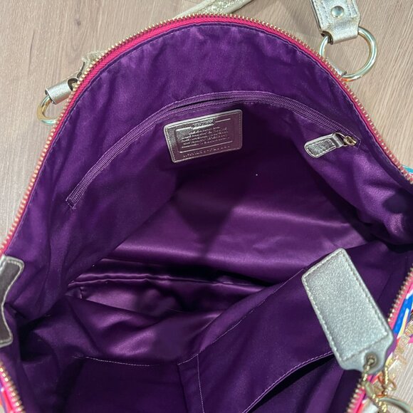 Coach Poppy Tote Bag Vintage Excellent Condition Red White - Picture 7 of 7